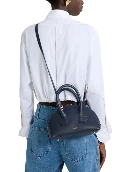 Borsa Le Patou Bowling in pelle Patou | PATOU BOWLING BAG PMNAVY BLACK 699N